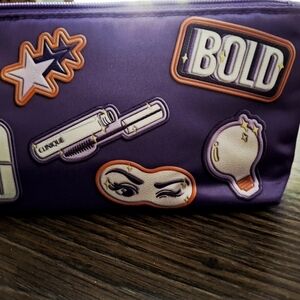 Clinique Purple Cosmetic Bag with Fun Patches